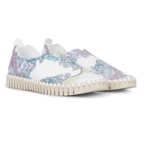 Ilse Jacobsen 139 White Sugar Floral Print Slip On Lightweight Flats Size 37